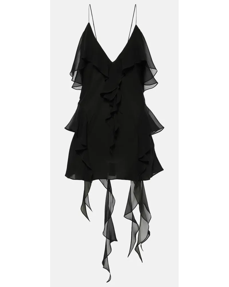KHAITE Top Piet aus Seidenchiffon Schwarz
