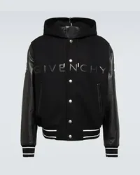 Givenchy Collegejacke mit Leder Schwarz