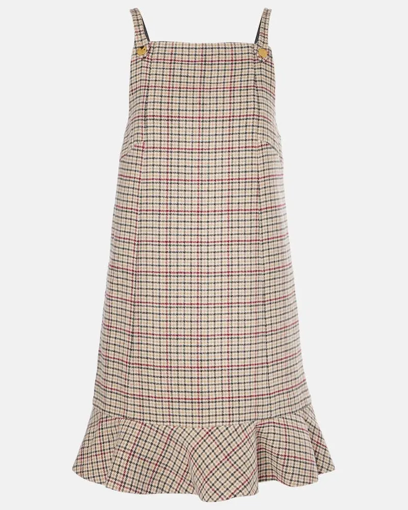 Ganni Minikleid aus einem Wollgemisch Beige