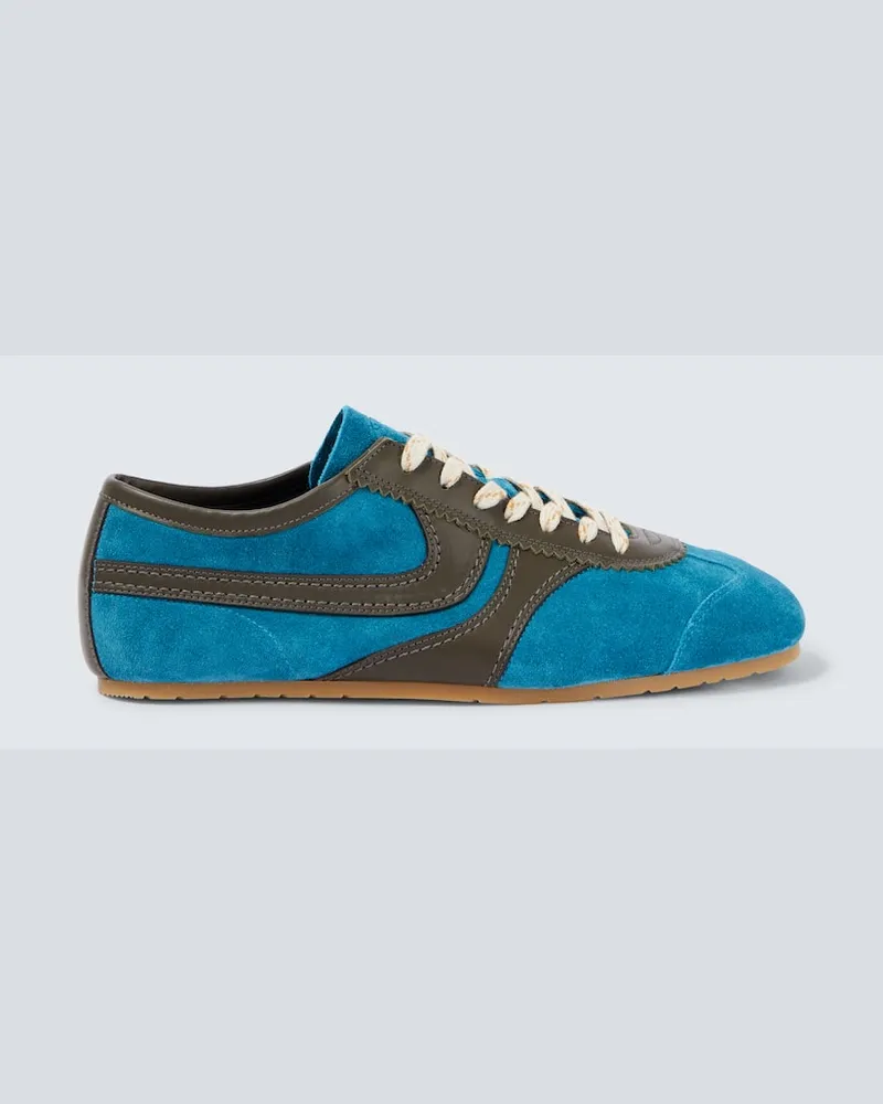 Dries van Noten Sneakers aus Veloursleder und Leder Blau