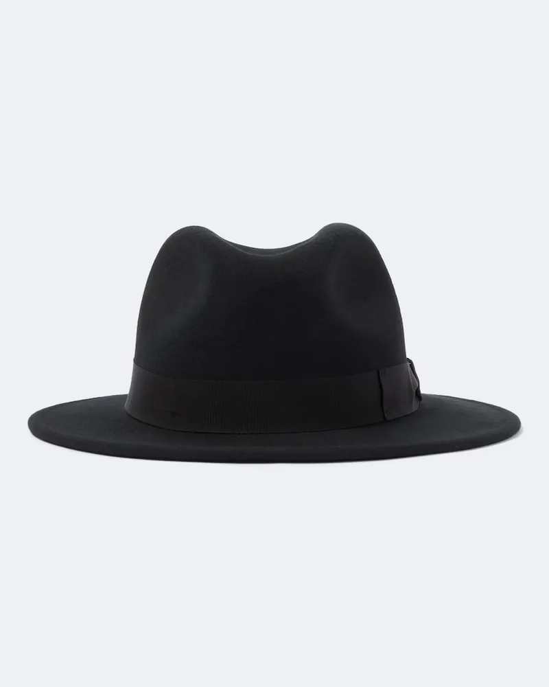 Borsalino Fedora-Hut Macho aus Wolle Schwarz