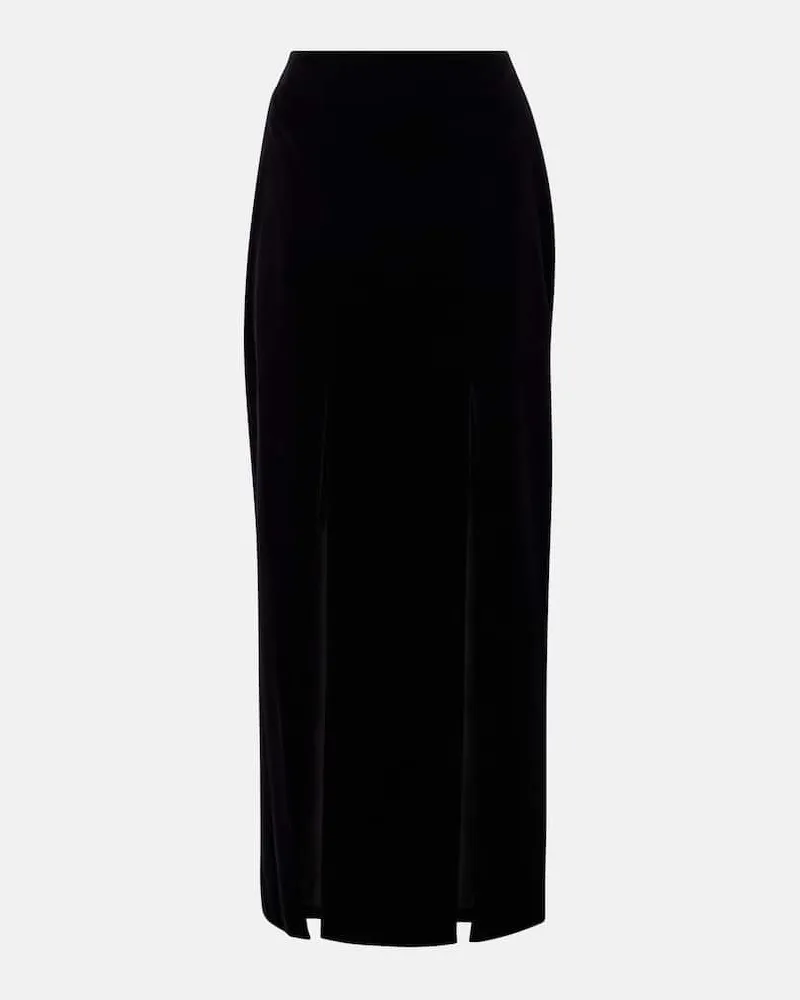 Nina Ricci Maxirock aus Baumwollsamt Schwarz