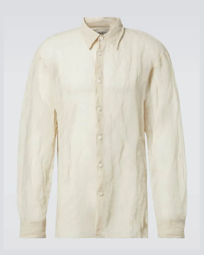 Dries van Noten Hemd aus einem Baumwollgemisch Neutral