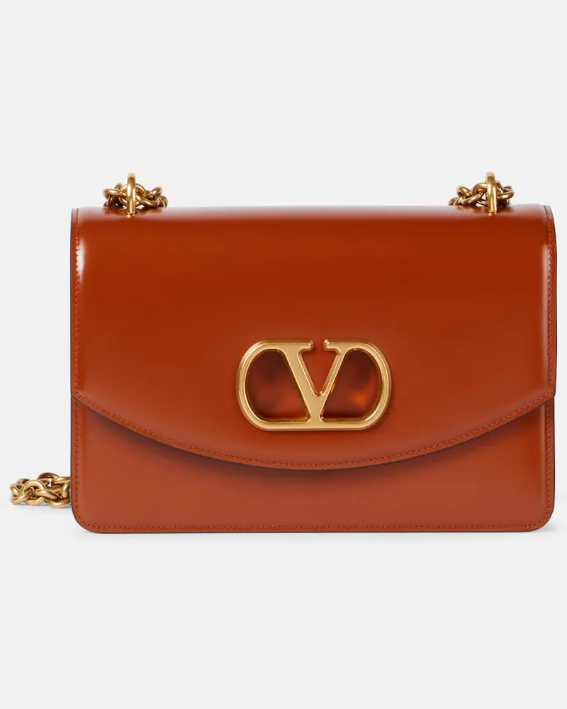 Valentino Garavani Schultertasche Vain Medium aus Leder Braun