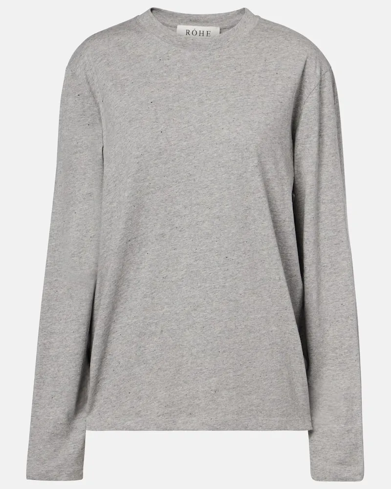 Róhe Róhe Longsleeve aus Baumwoll-Jersey Grau