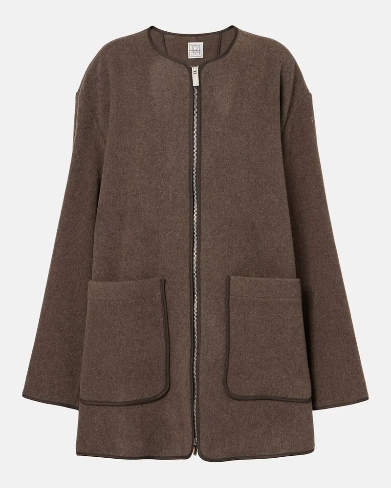 Totême Jacke aus einem Wollgemisch Braun