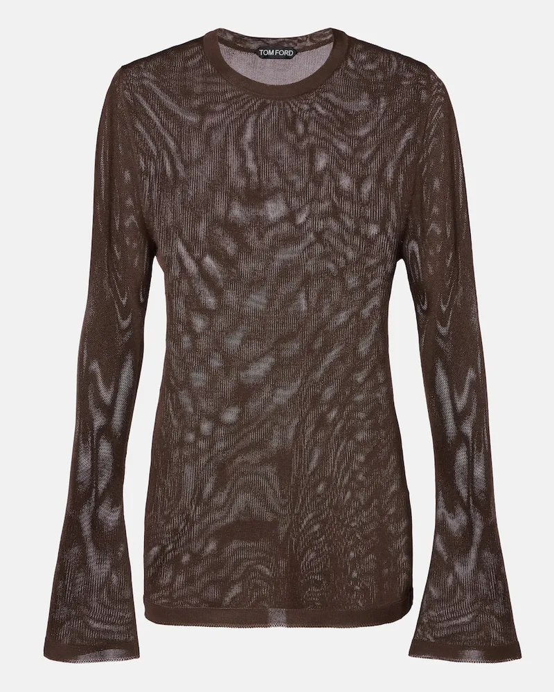 Tom Ford Top aus Strick Braun