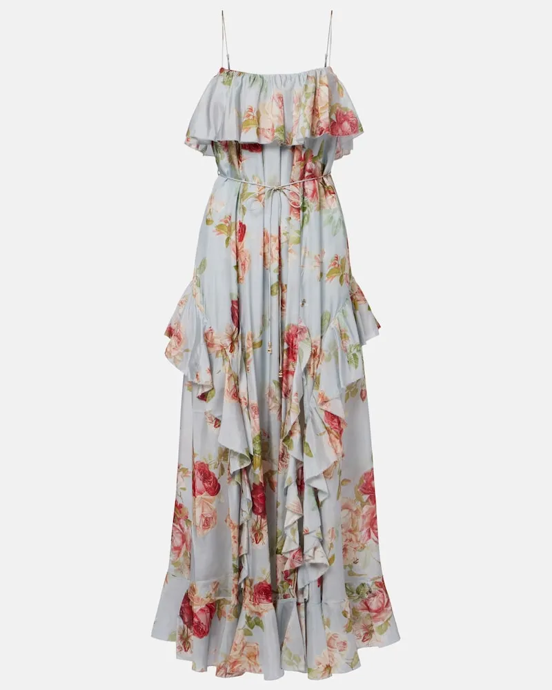 Zimmermann Maxikleid Roselight aus Seide Multicolor