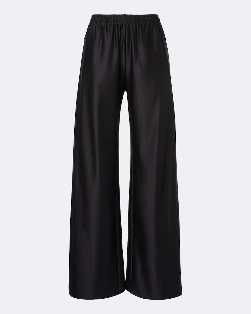 Gucci Weite Hose aus einem Seidengemisch Schwarz