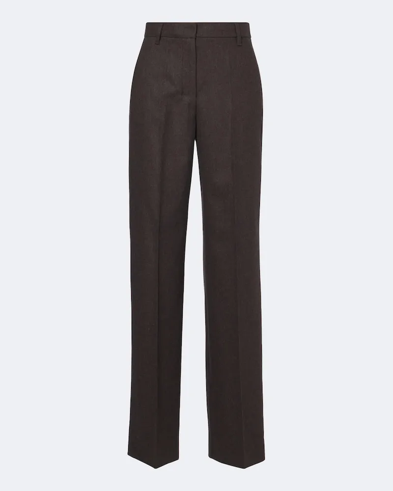 Max Mara Weite Hose aus Wolle Braun