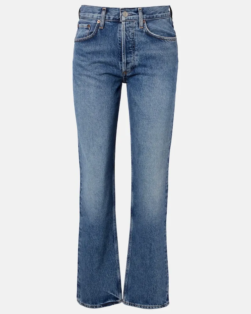 AGOLDE Straight Jeans Lana Blau