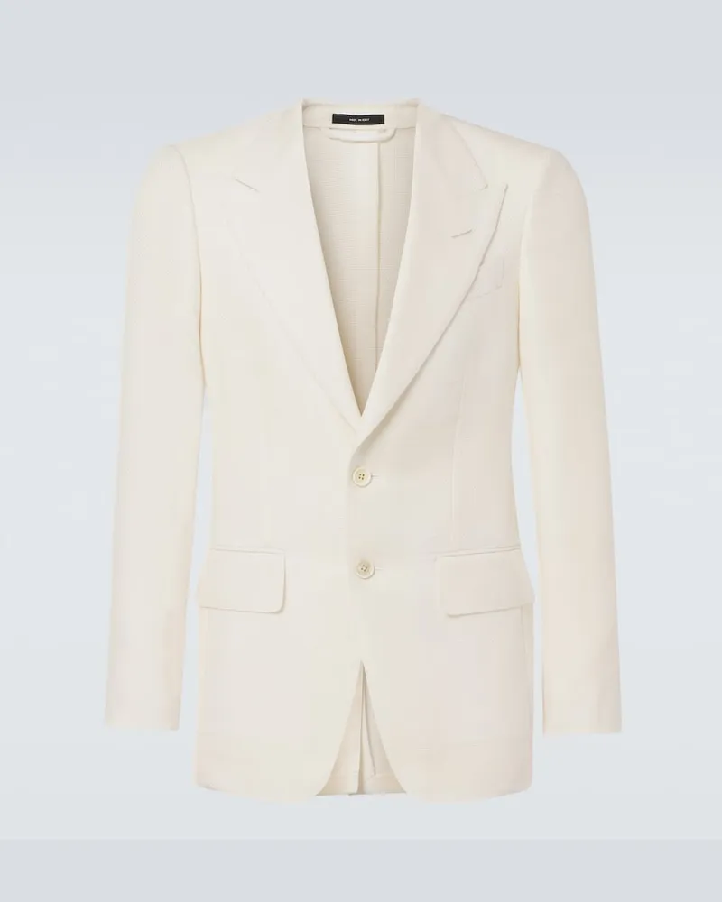 Tom Ford Blazer Shelton aus einem Wollgemisch Weiß
