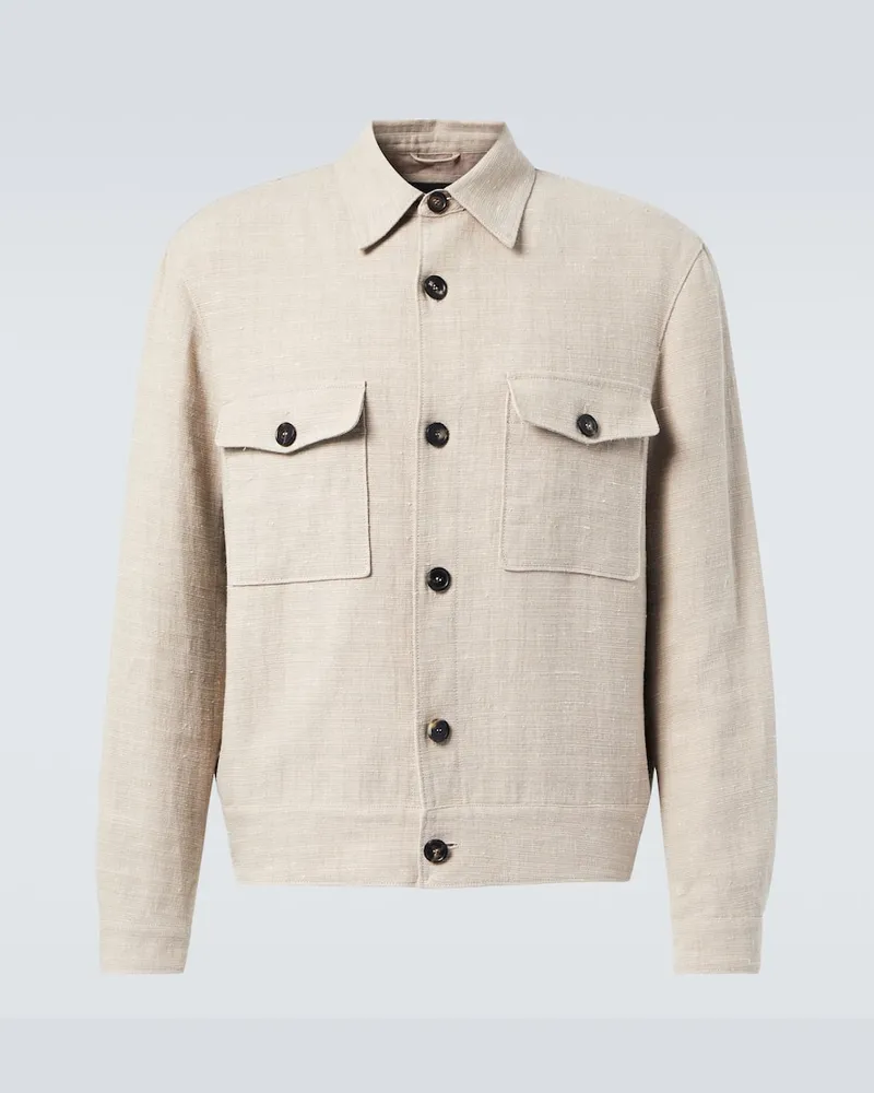 Loro Piana Blouson Clem aus Canvas Beige