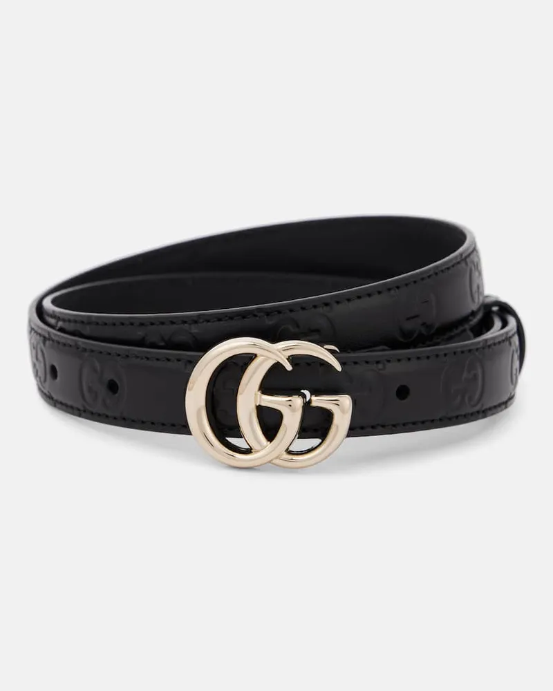 Gucci Gürtel GG Marmont aus Leder Schwarz
