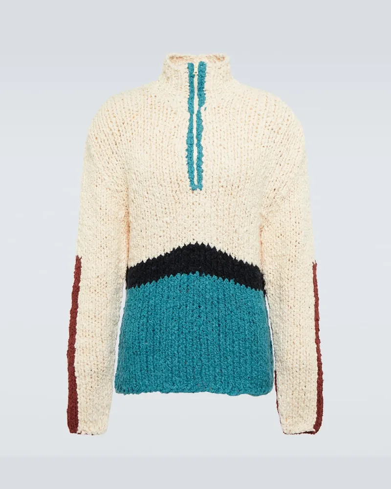 The Elder Statesman Pullover Block N Spiral Weiß
