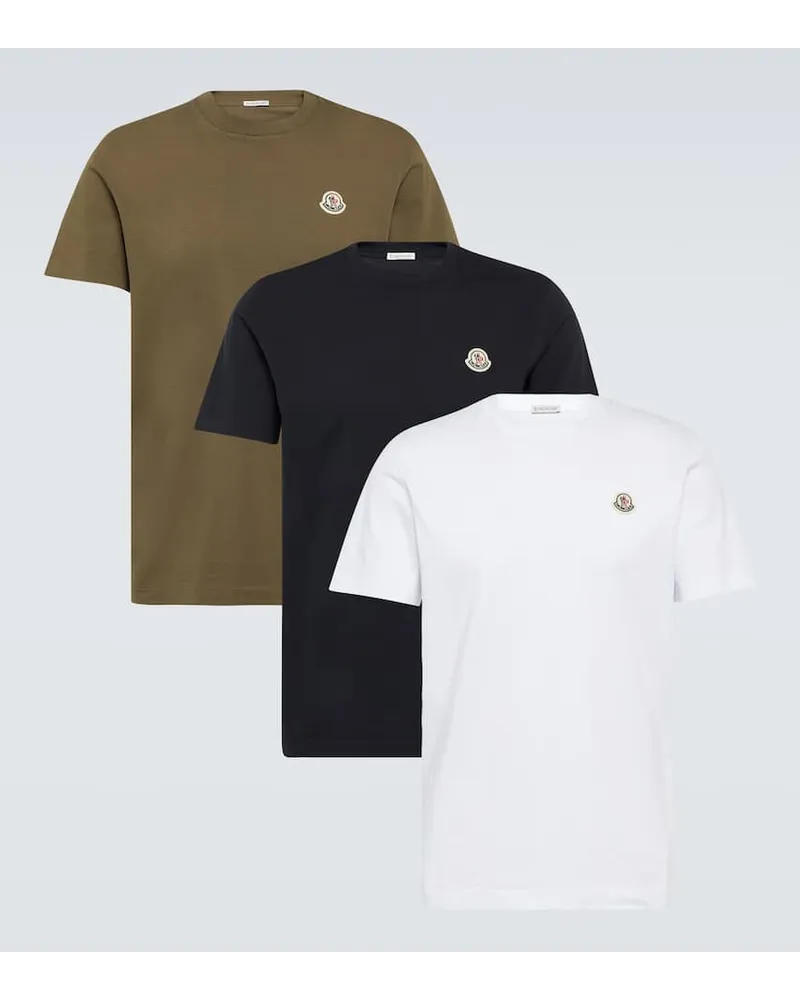 Moncler Set aus drei T-Shirts aus Baumwoll-Jersey Multicolor