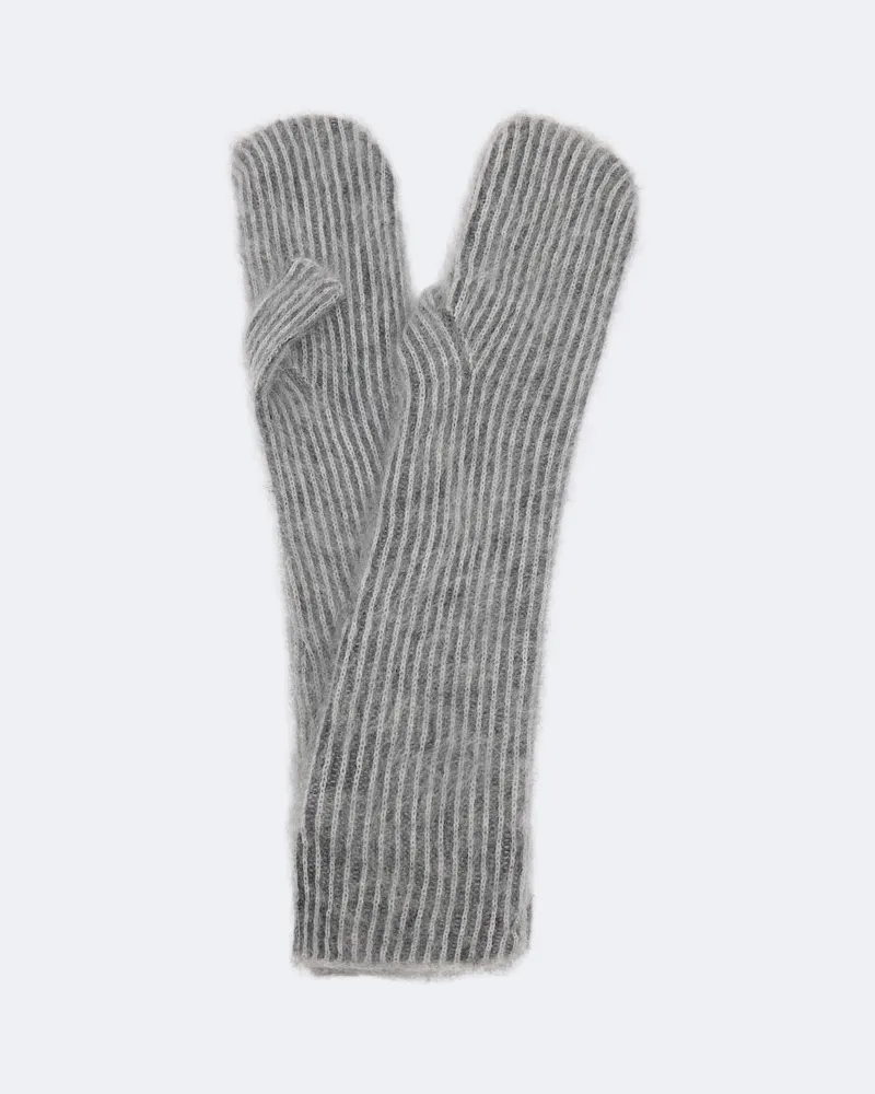 Brunello Cucinelli Fäustlinge aus Rippstrick Grau
