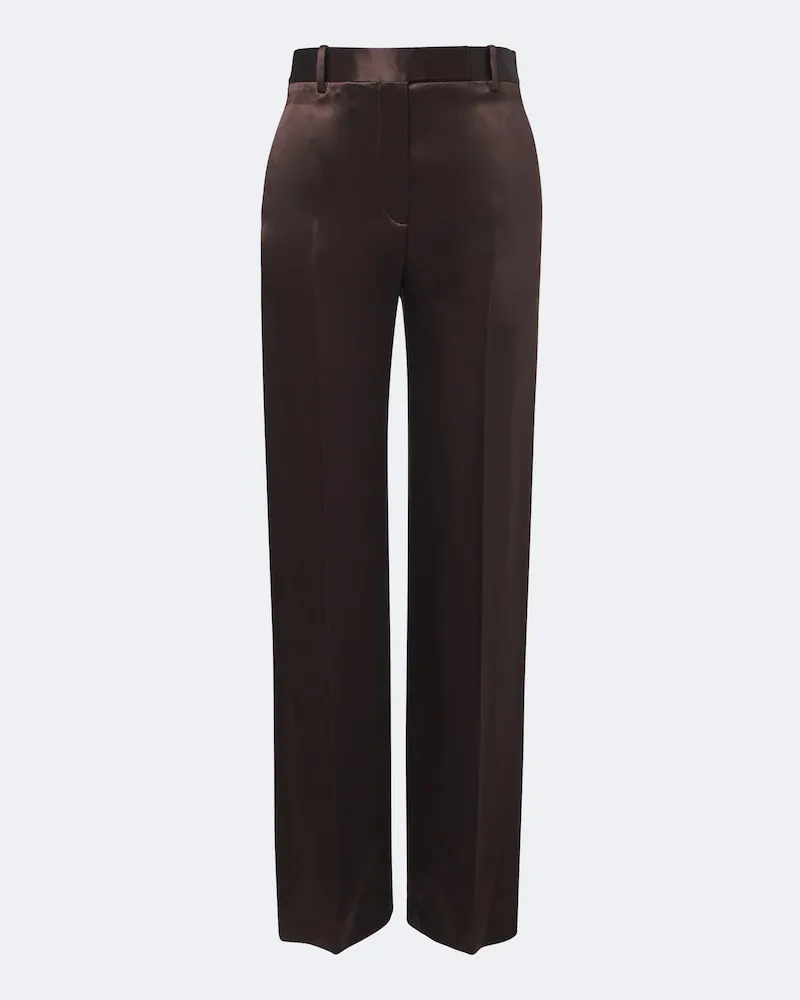 Tom Ford Weite Hose aus Seidensatin Braun