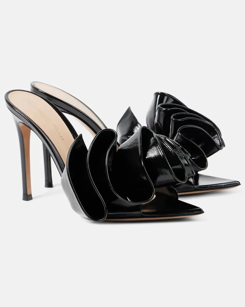 Gianvito Rossi Pantoletten Gabrielle 105 aus Lackleder Schwarz