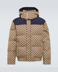 Gucci Daunenjacke GG aus Canvas Blau