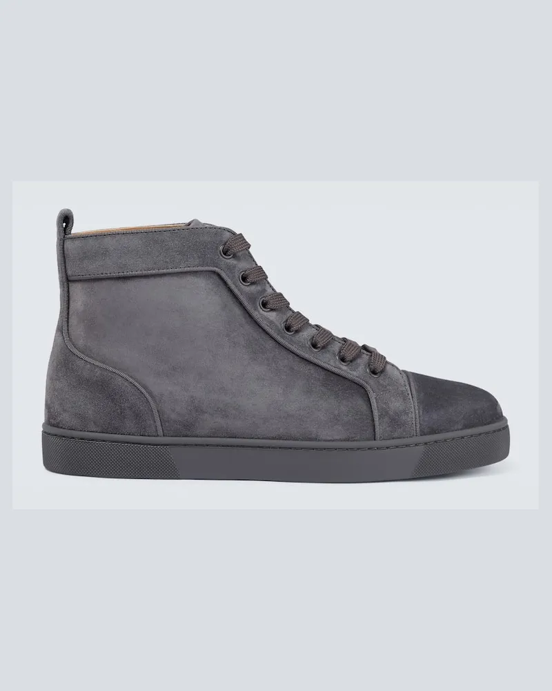 Christian Louboutin Sneakers Louis aus Veloursleder Grau