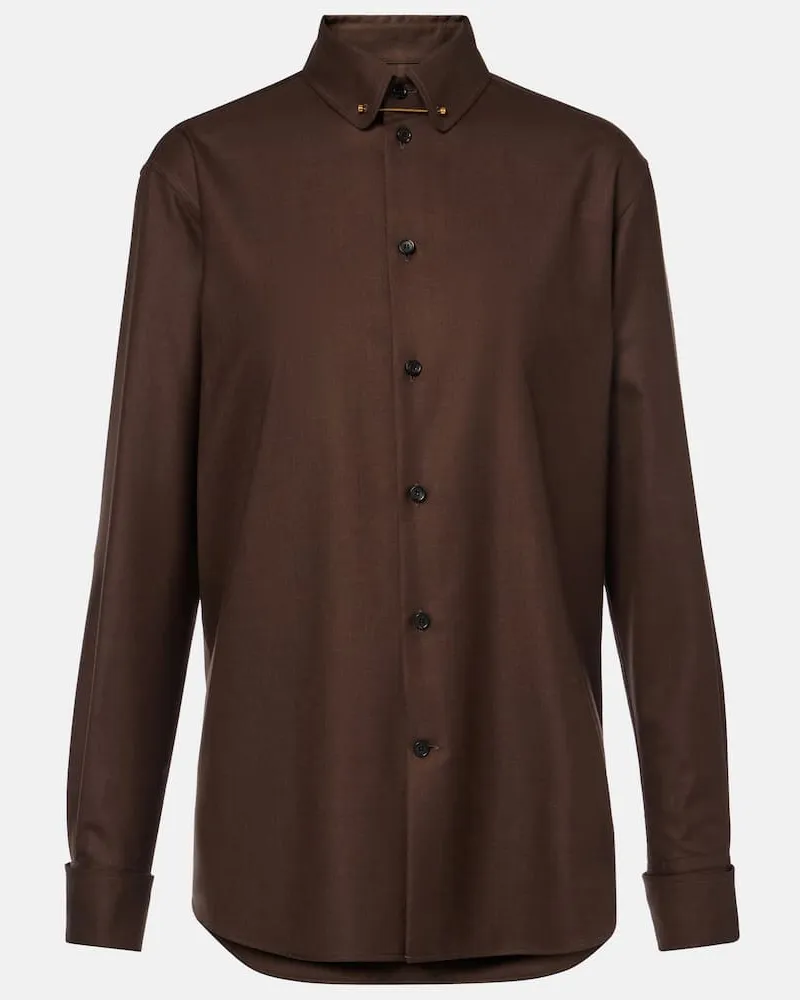 Loro Piana Hemd Thea aus Schurwolle Braun
