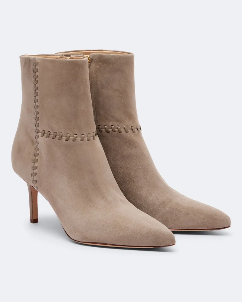 Veronica Beard Ankle Boots Lisa aus Veloursleder Beige