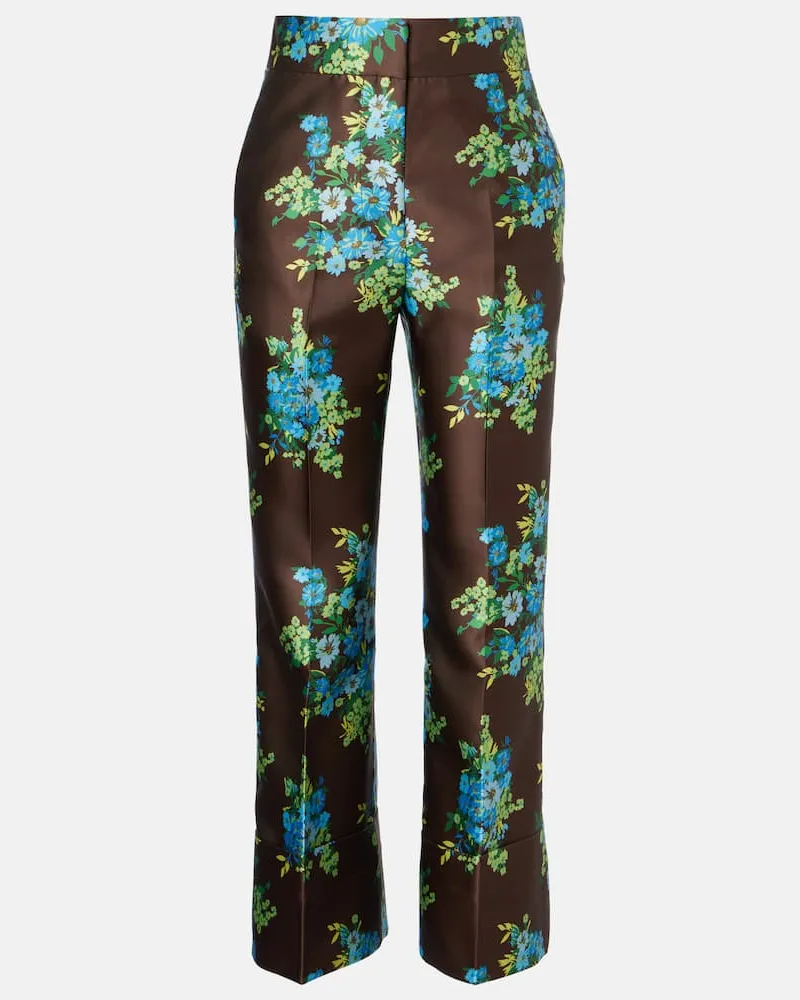 ALEMAIS Alémais Hose aus Satin Braun