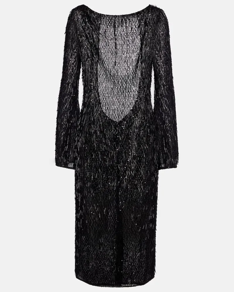 Dolce & Gabbana Robe aus Chiffon mit Pailletten Schwarz