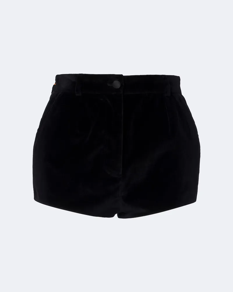 Dolce & Gabbana High-Rise Shorts aus Samt Schwarz