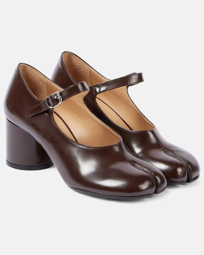 Maison Margiela Mary-Jane-Pumps Tabi aus Leder Braun