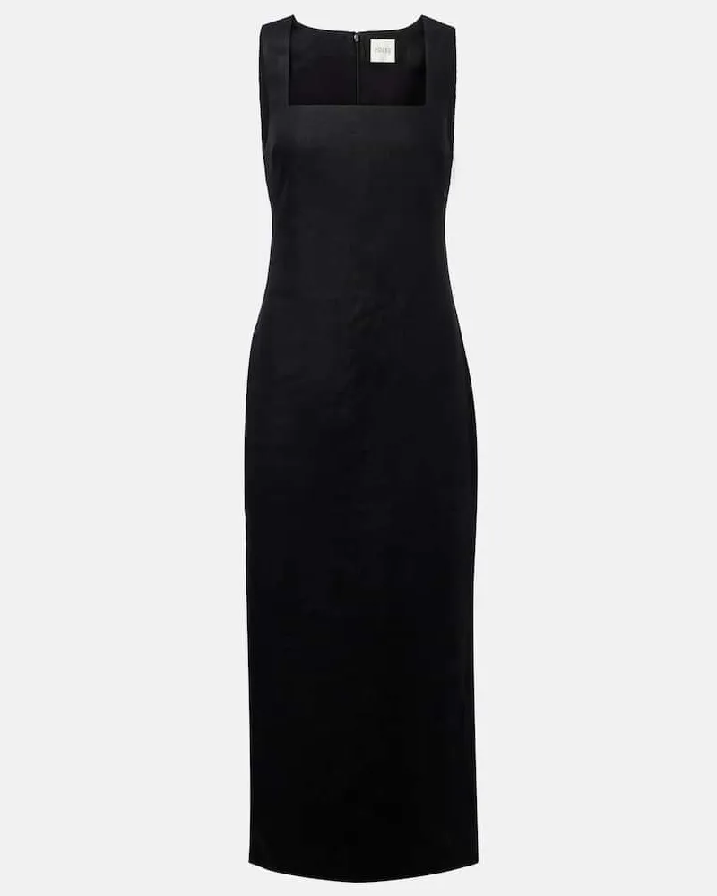 Posse Maxikleid Alice aus Leinen Schwarz