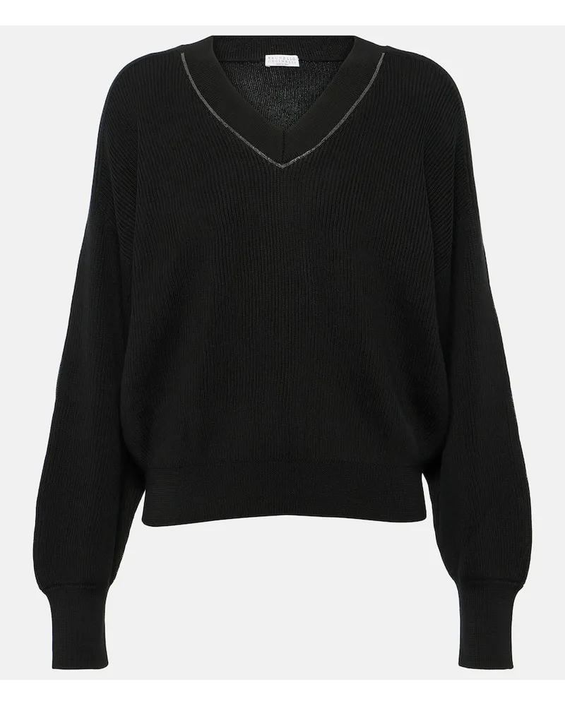 Brunello Cucinelli Pullover aus Baumwolle Schwarz