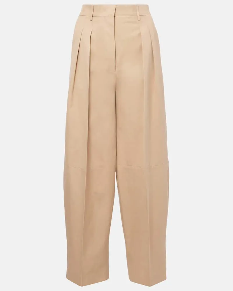 Altuzarra Weite High-Rise-Hose Dash aus Baumwolle Beige