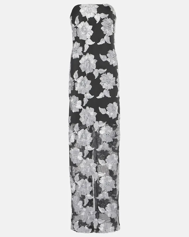ROTATE Birger Christensen Maxikleid aus Mesh Grau
