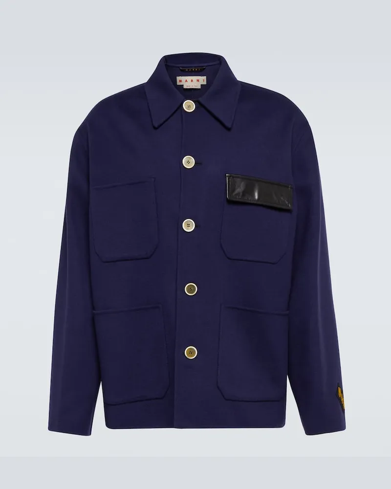 Marni Jacke aus einem Wollgemisch Blau
