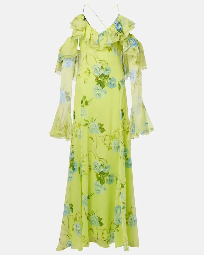 Blumarine Robe aus Seiden-Crêpe Grün