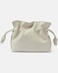 Loewe Clutch Flamenco Mini aus Leder Grau