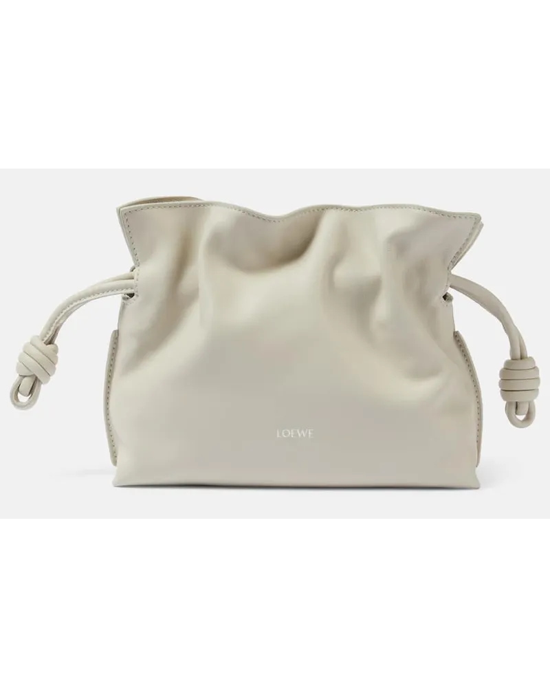 Loewe Clutch Flamenco Mini aus Leder Grau