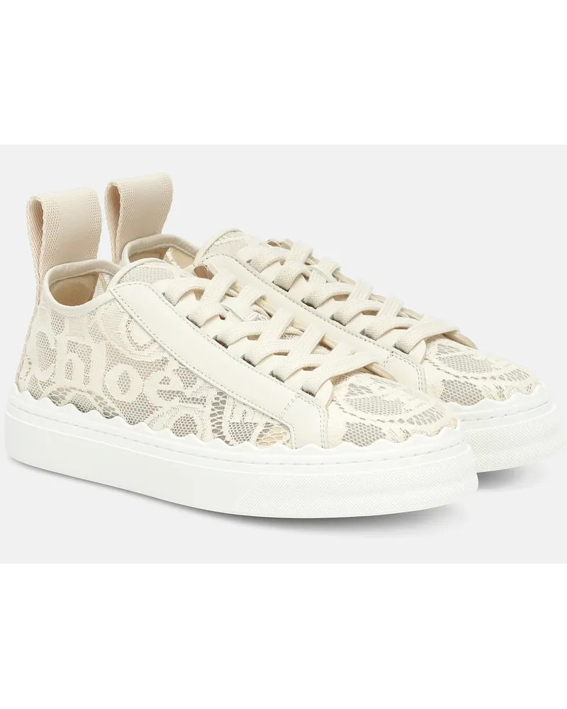 Chloé Chloe Sneakers Lauren aus Spitze Beige