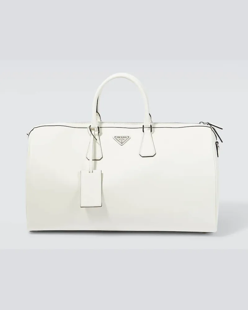 Prada Weekender aus Saffiano-Leder Weiß