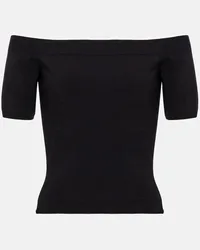 Alexander McQueen Off-Shoulder-Top aus Jersey Schwarz