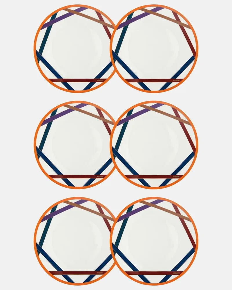 Missoni Set Nastri aus sechs Speisetellern Multicolor