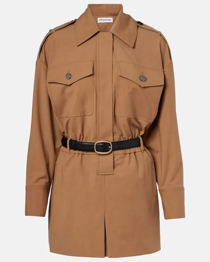 Self-Portrait Playsuit aus Twill Beige