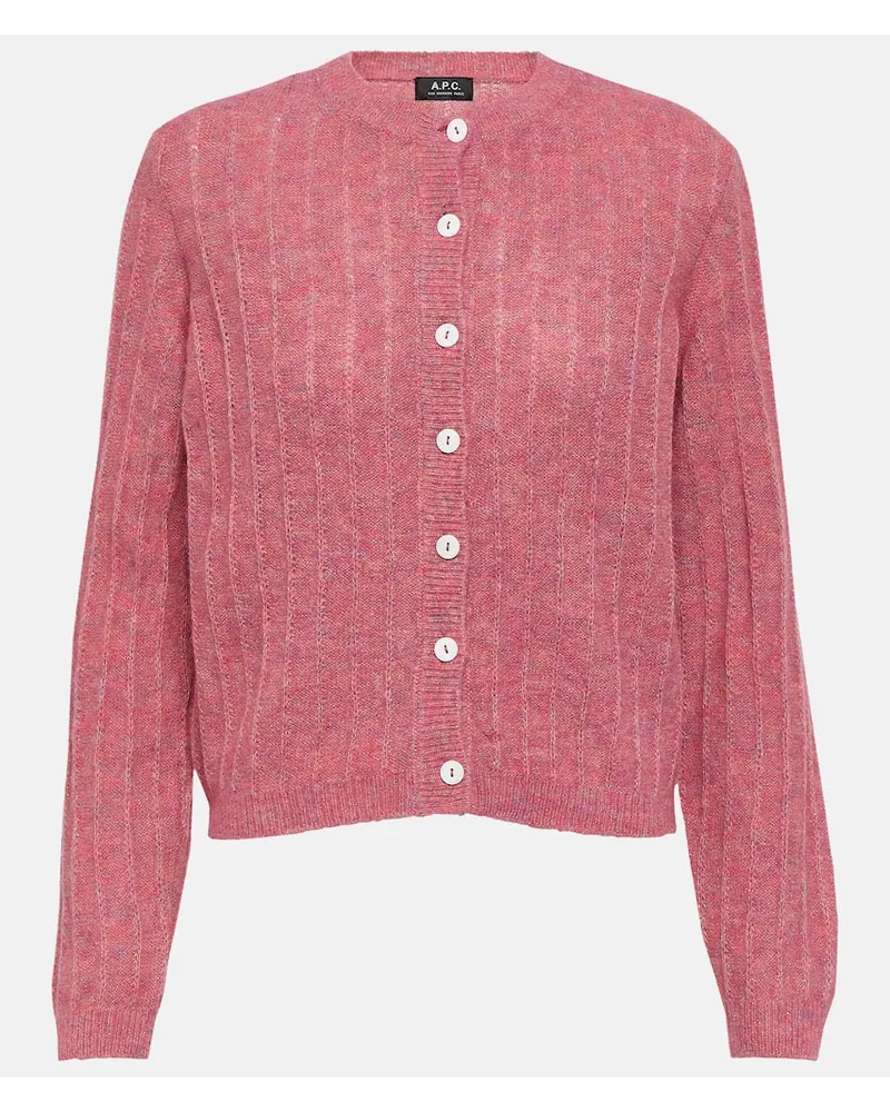 A.P.C. Cardigan Milena aus einem Alpakawollgemisch Pink
