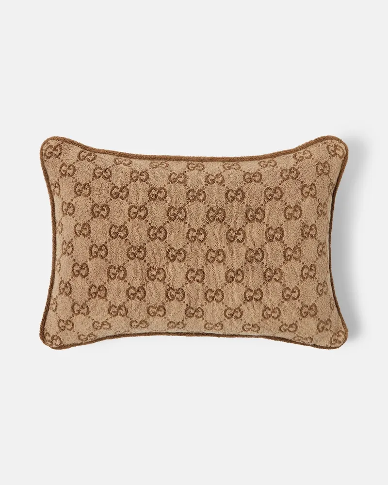 Gucci Kissen GG aus Baumwolle Beige