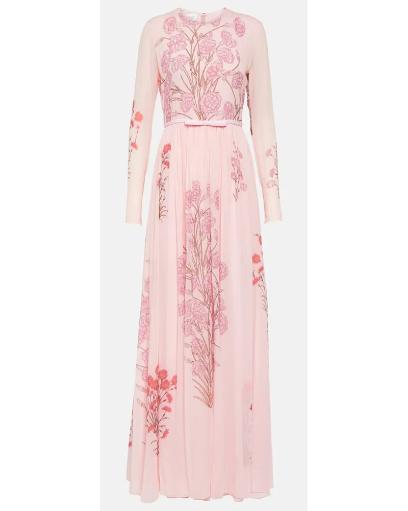 Giambattista Valli Robe aus Seiden-Georgette Pink