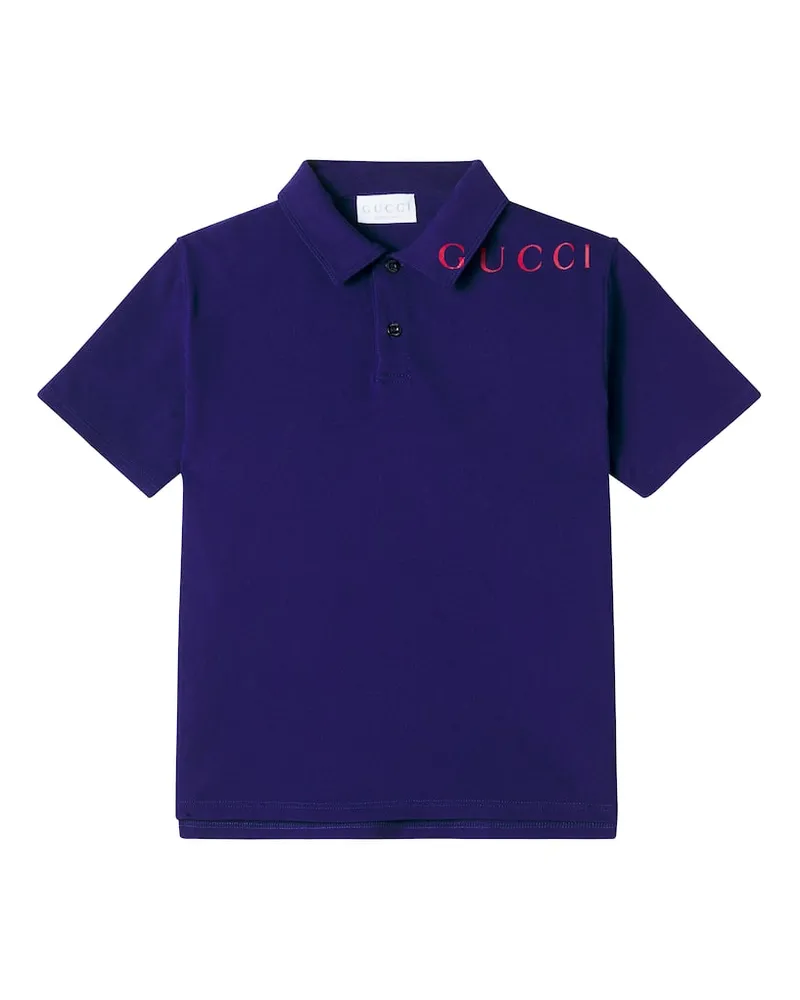 Gucci Polohemd aus einem Baumwollgemisch Blau