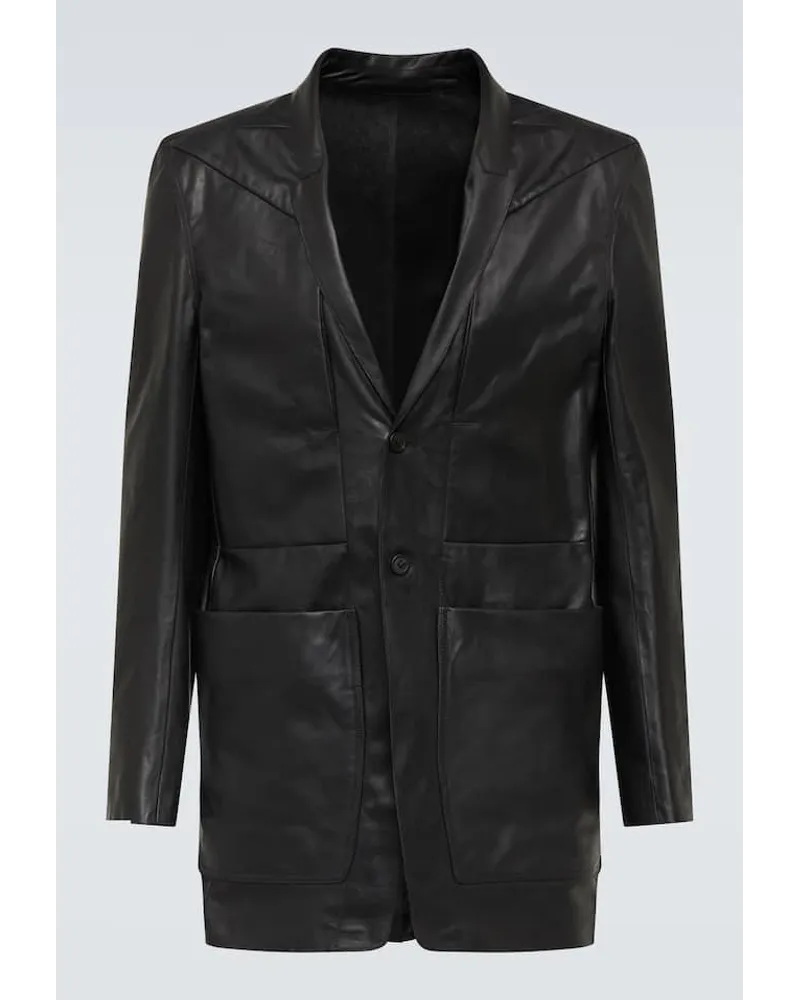 Rick Owens Blazer Lido aus Leder Schwarz