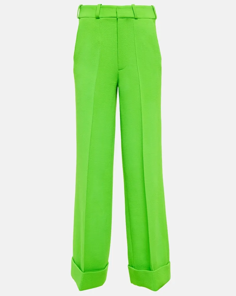 Christopher Kane Weite Hose aus Wolle Grã¼n